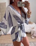 Variant image for Annemieke™ – Combinaison Femme Chic Blanche Confort Optimal Estival-1
