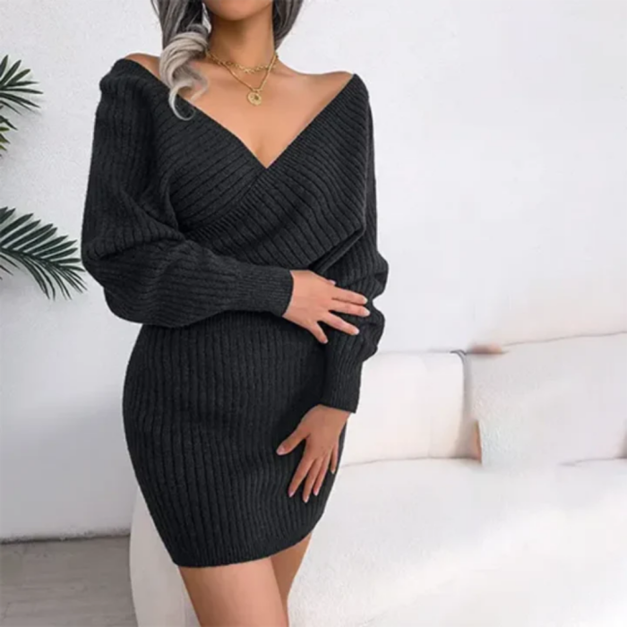 Variant image for Arra™ – Robe Femme en Tricot Élégante à Manches Longues Confortable-4