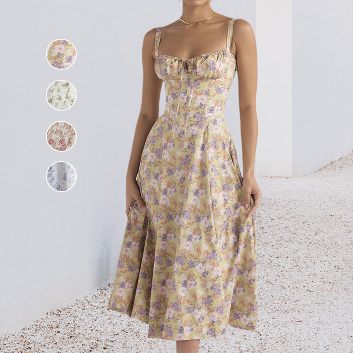 Zoë™ – Robe d'Été Femme Chic avec Détails en Dentelle et Fente Latérale-4
