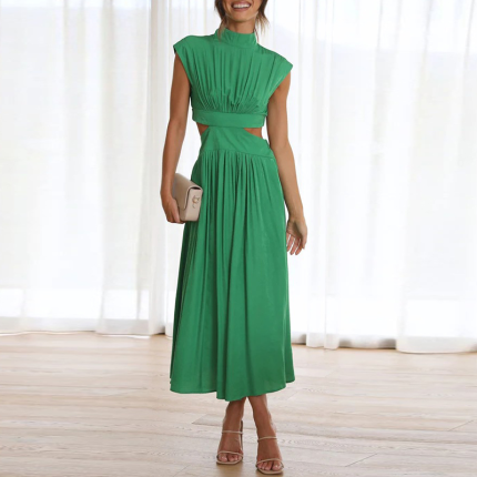 Variant image for ÉléganceAnne™ – Robe Longue Femme Chic Avec Manches Courtes Confortable-1