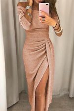 Lisette™ – Robe Femme Élégante Longue avec Confort et Fente Glamour-1