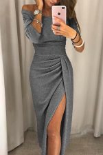 Lisette™ – Robe Femme Élégante Longue avec Confort et Fente Glamour-4