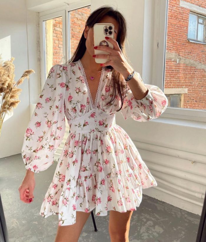 Variant image for Amandine™ – Robe Femme Courte à Fleurs Élégante et Confortable pour l'Été-1