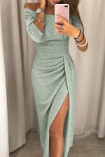Lisette™ – Robe Femme Élégante Longue avec Confort et Fente Glamour-6