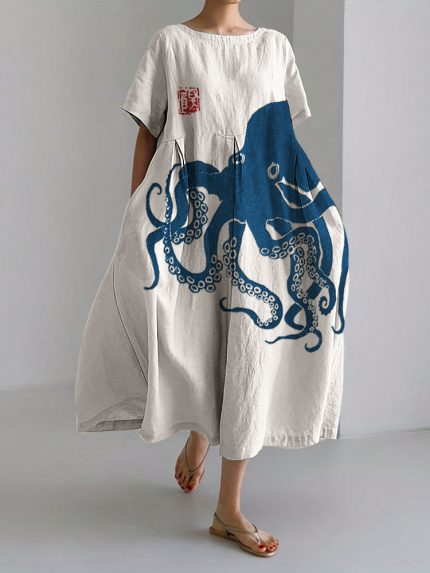BelleRue™ – Robe Longue Femme en Lin Mélangé Élégante et Confortable-1