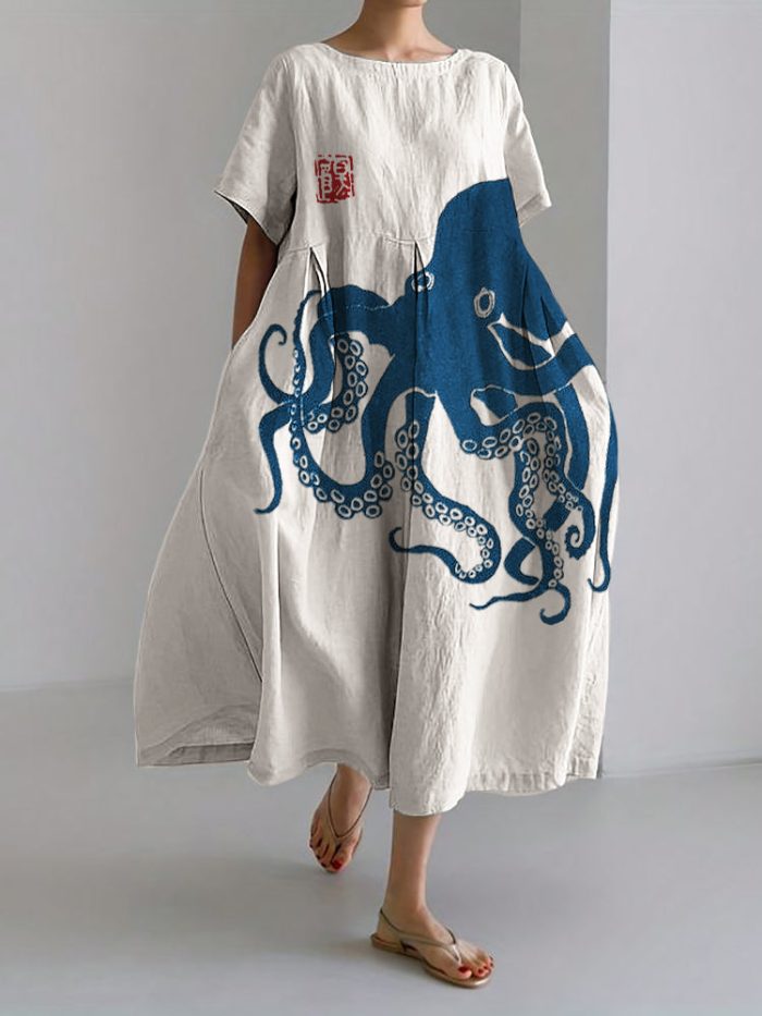 BelleRue™ – Robe Longue Femme en Lin Mélangé Élégante et Confortable-1