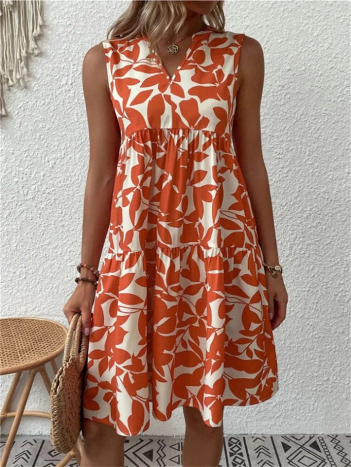 Jésienne™ – Robe d'Été Femme Chic Imprimé Feuilles Confortable & Élégante-4