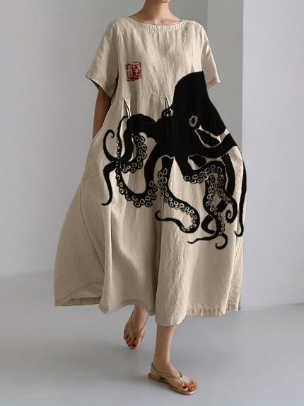 BelleRue™ – Robe Longue Femme en Lin Mélangé Élégante et Confortable-2