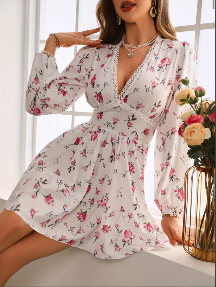 Amandine™ – Robe Femme Courte à Fleurs Élégante et Confortable pour l'Été-3