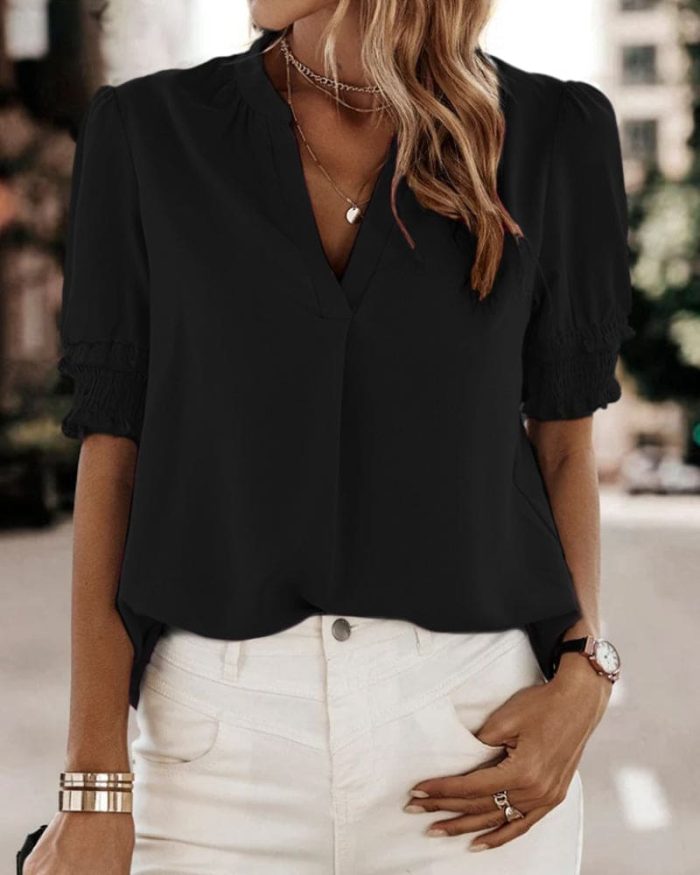 Variant image for VelaVie™ – Chemisier Femme Chic à Manches Courtes Élégance et Confort-16