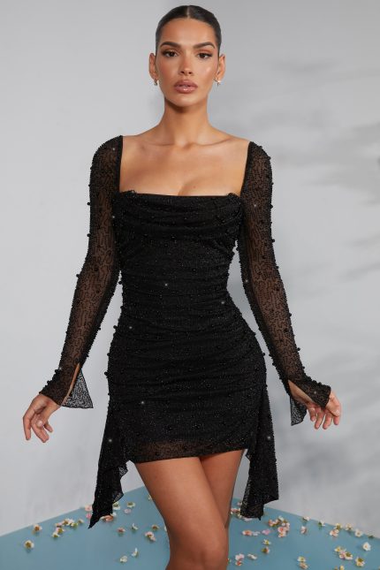 Variant image for Mélissandre™ – Robe Mini Sexy Courte Dos Nu avec Détails en Dentelle-6