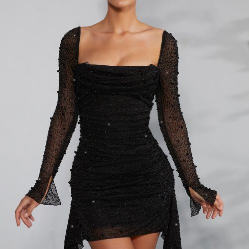 Variant image for Mélissandre™ – Robe Mini Sexy Courte Dos Nu avec Détails en Dentelle-6
