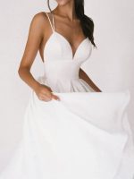 Elegancewear™ – Robe Femme Longue Élégante Col en V Design Sans Dos-4