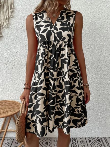 Jésienne™ – Robe d'Été Femme Chic Imprimé Feuilles Confortable & Élégante-5
