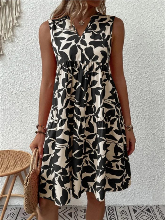 Jésienne™ – Robe d'Été Femme Chic Imprimé Feuilles Confortable & Élégante-5