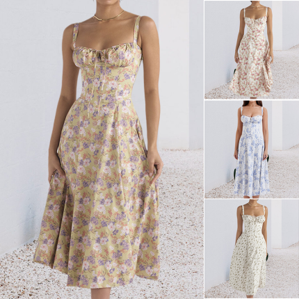 Zoë™ – Robe d'Été Femme Chic avec Détails en Dentelle et Fente Latérale-3