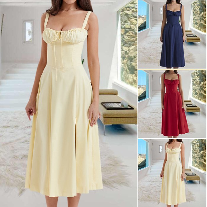 Zoë™ – Robe d'Été Femme Chic avec Détails en Dentelle et Fente Latérale-2