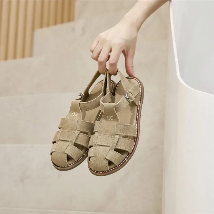 Aiyuqi™ – Sandales Femme Rétro Confortables et Élégantes en Cuir Synthétique