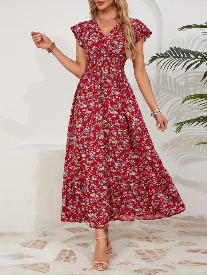 Altheava™ – Robe Longue Bohème Chic à Fleurs Fluide et Légère Été