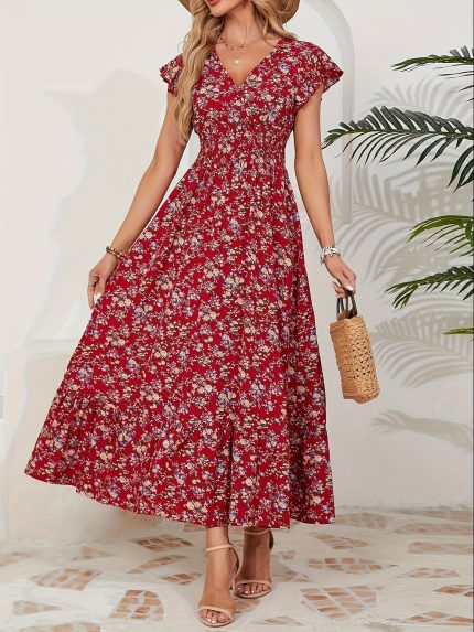 Altheava™ – Robe Longue Bohème Chic à Fleurs Fluide et Légère Été