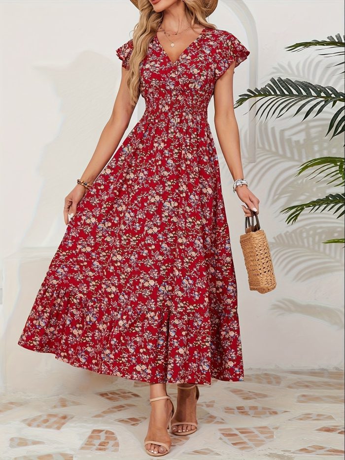 Altheava™ – Robe Longue Bohème Chic à Fleurs Fluide et Légère Été
