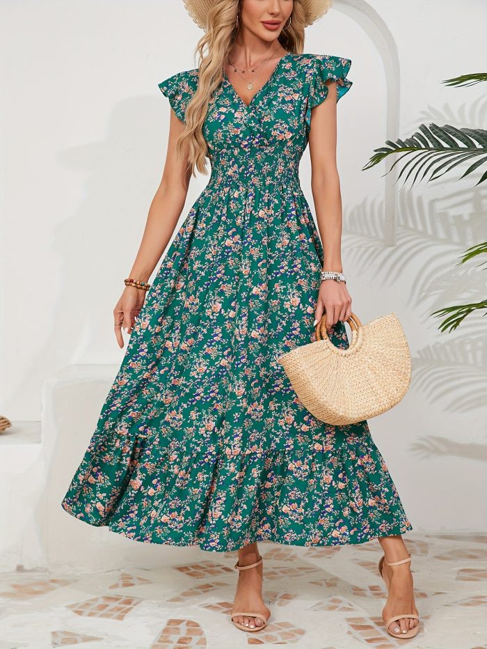 Altheava™ – Robe Longue Bohème Chic à Fleurs Fluide et Légère Été