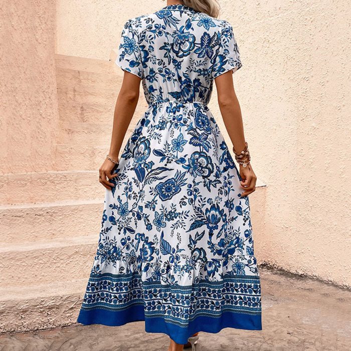 Lotte™ – Robe d'Été Femme Longue Fluide et Chic en Bleu Élégant-2