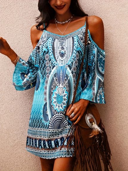 Boheava™ – Robe Bohème Chic Mi-Longue Sans Manche et Fluide Été