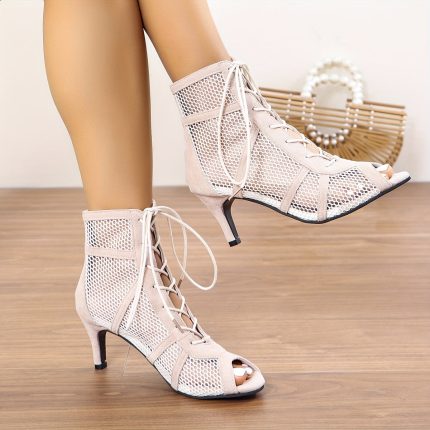 Calyva™ – Sandales Femme à Talon Haut et Lacets Chic pour Soirée Été
