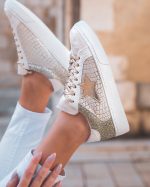 Cassy™ – Baskets Femme Élégantes avec Étoile Dorée et Paillettes Brillantes