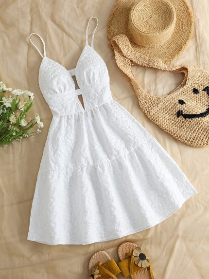Cedralia™ – Robe Courte Élégante Sans Manche pour Soirée ou Mariage