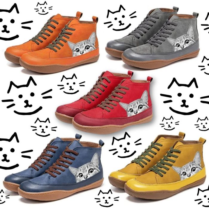 ChatCozy - Bottes Hivernales au Motif Chat