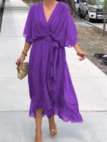 ChicÉlégance™ – Robe Longue Femme Élégante en Mousseline de Soie Légère