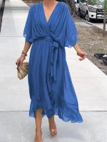 ChicÉlégance™ – Robe Longue Femme Élégante en Mousseline de Soie Légère