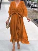 ChicÉlégance™ – Robe Longue Femme Élégante en Mousseline de Soie Légère