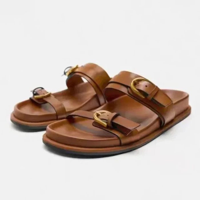 ChicLuxe™ – Sandales Femme à Plateforme Imprimé Léopard Confortables