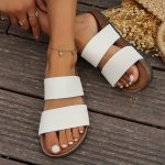 Coralia™ – Sandales Femme Chic et Confortable Plates en Liège Été