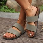Coralia™ – Sandales Femme Chic et Confortable Plates en Liège Été