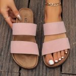 Coralia™ – Sandales Femme Chic et Confortable Plates en Liège Été