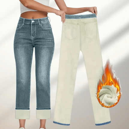 CosyDenim™ – Pantalon Jean Molletonné Femme