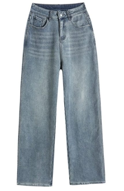 CosyDenim™ – Pantalon Jean Molletonné Femme