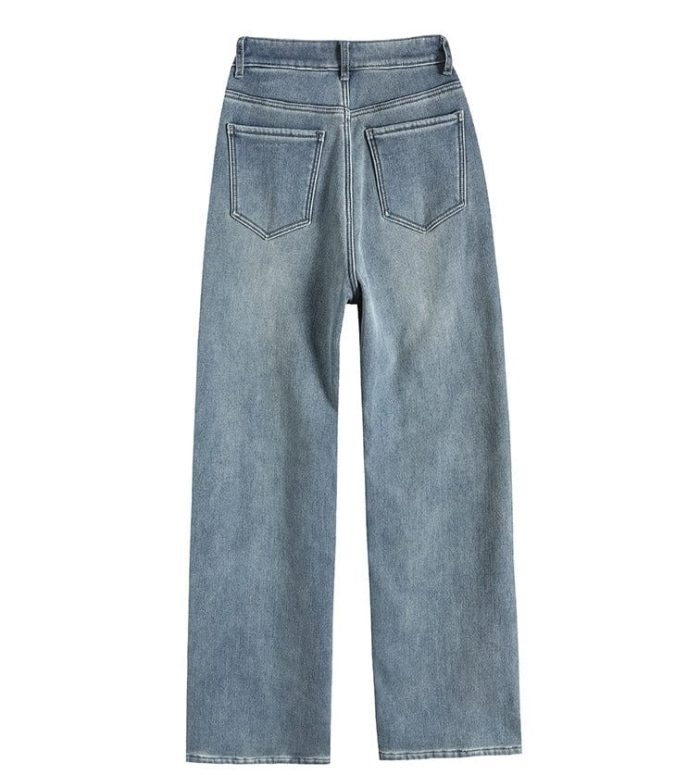 CosyDenim™ – Pantalon Jean Molletonné Femme