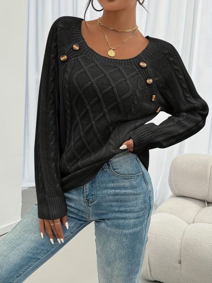 CosyTwist™ – Pull Femme Hiver Chaud & Tendance