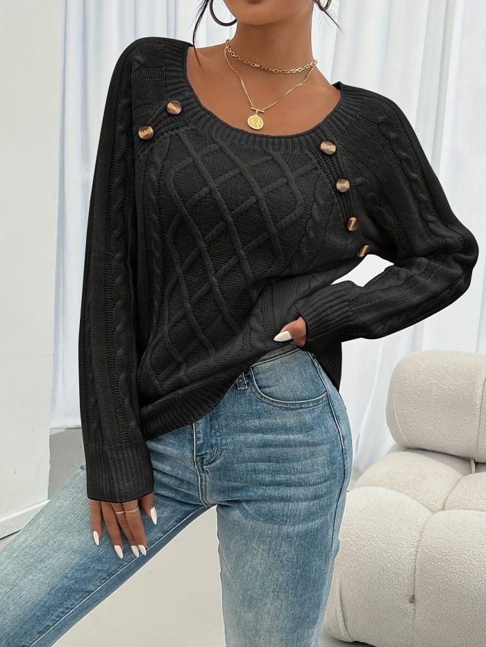 CosyTwist™ – Pull Femme Hiver Chaud & Tendance