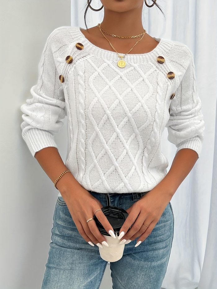 CosyTwist™ – Pull Femme Hiver Chaud & Tendance