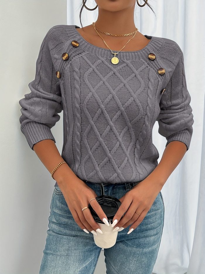 CosyTwist™ – Pull Femme Hiver Chaud & Tendance