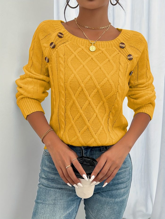 CosyTwist™ – Pull Femme Hiver Chaud & Tendance