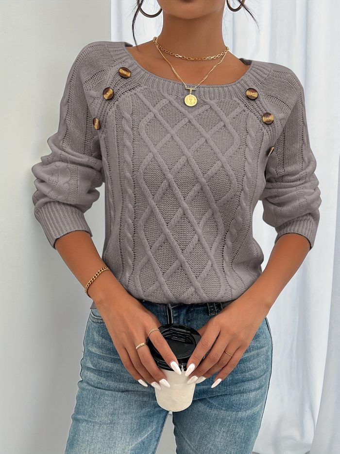 CosyTwist™ – Pull Femme Hiver Chaud & Tendance
