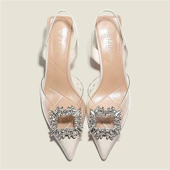 CrystalChic™ – Sandales Femmes Transparentes Confort Élégant & Polyvalent