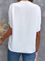 Layla™ – Blouse Femme Chic Col V Fendu Manches Fluides Confortable-3